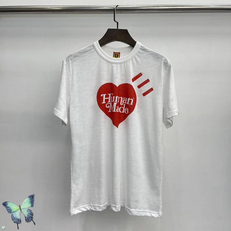 

Human Made T-shirt Cotton Flax Love Heart Men Women Quality Humanmade T Shirt Casual Summer Tops Tees