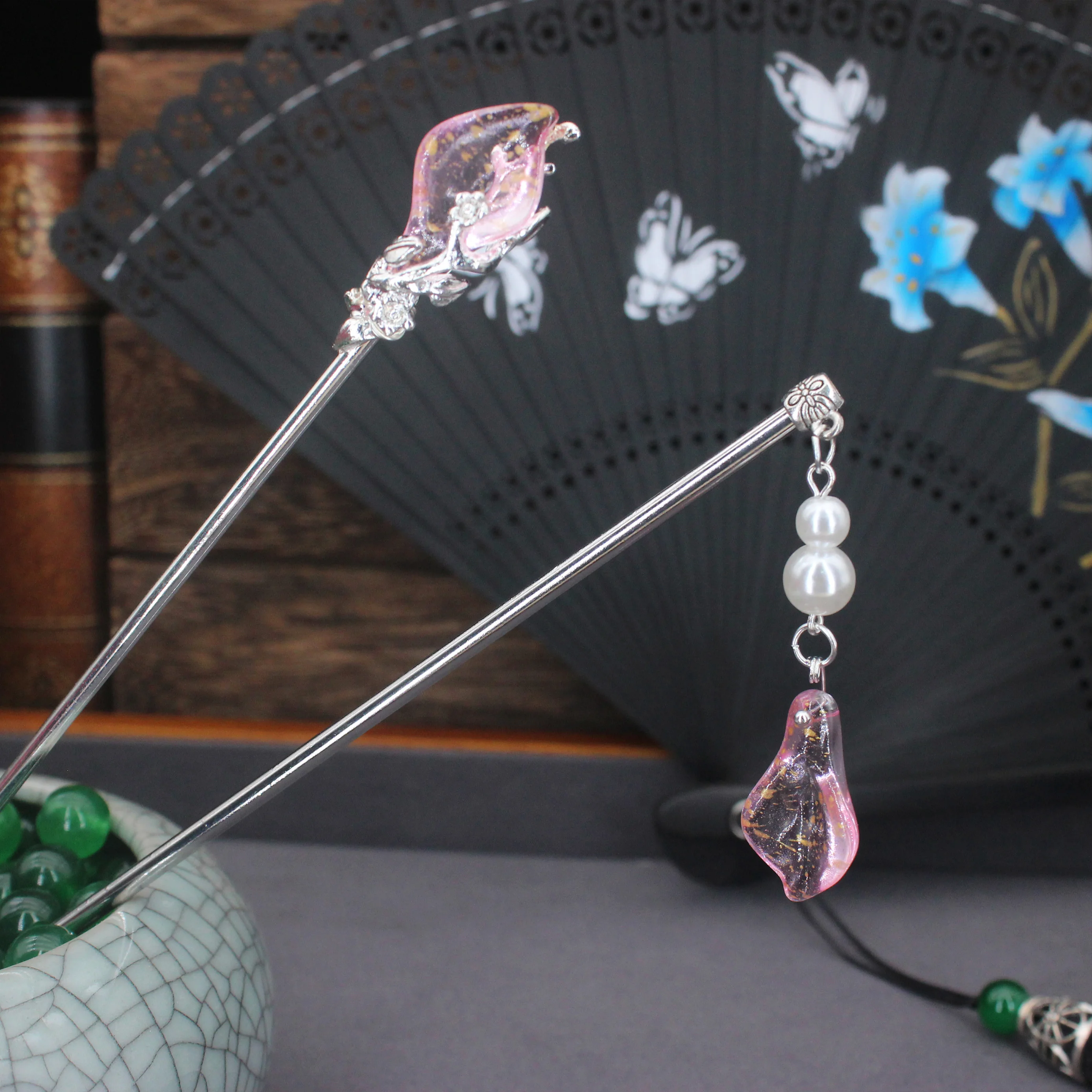 Винтажная заколка Hanfu в китайском стиле женские металлические глазурованные