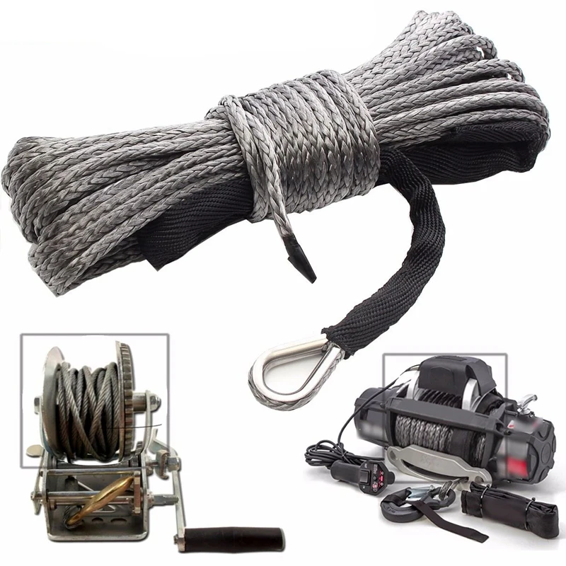 Synthetic Winch Rope 15M 7700 Lbs Line Cable with Protective Sleeve Maintenance String for ATV UTV Off-Road | Автомобили и