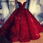 Женское вечернее платье, длинное бальное платье винного красного цвета, с блестками, с открытыми плечами, 2020