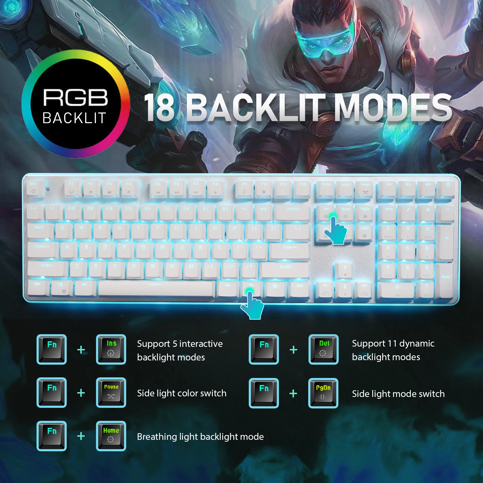 Официальный Оригинал RK918 Проводная Механическая клавиатура RGB игровая с