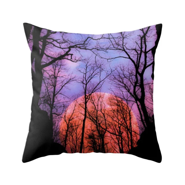

1 Purple Style Tree Letter Print Design Pillowcase for Home Bed Hotel Bed Car Seat Decoration Pillowcase Soft and Comfortable ..