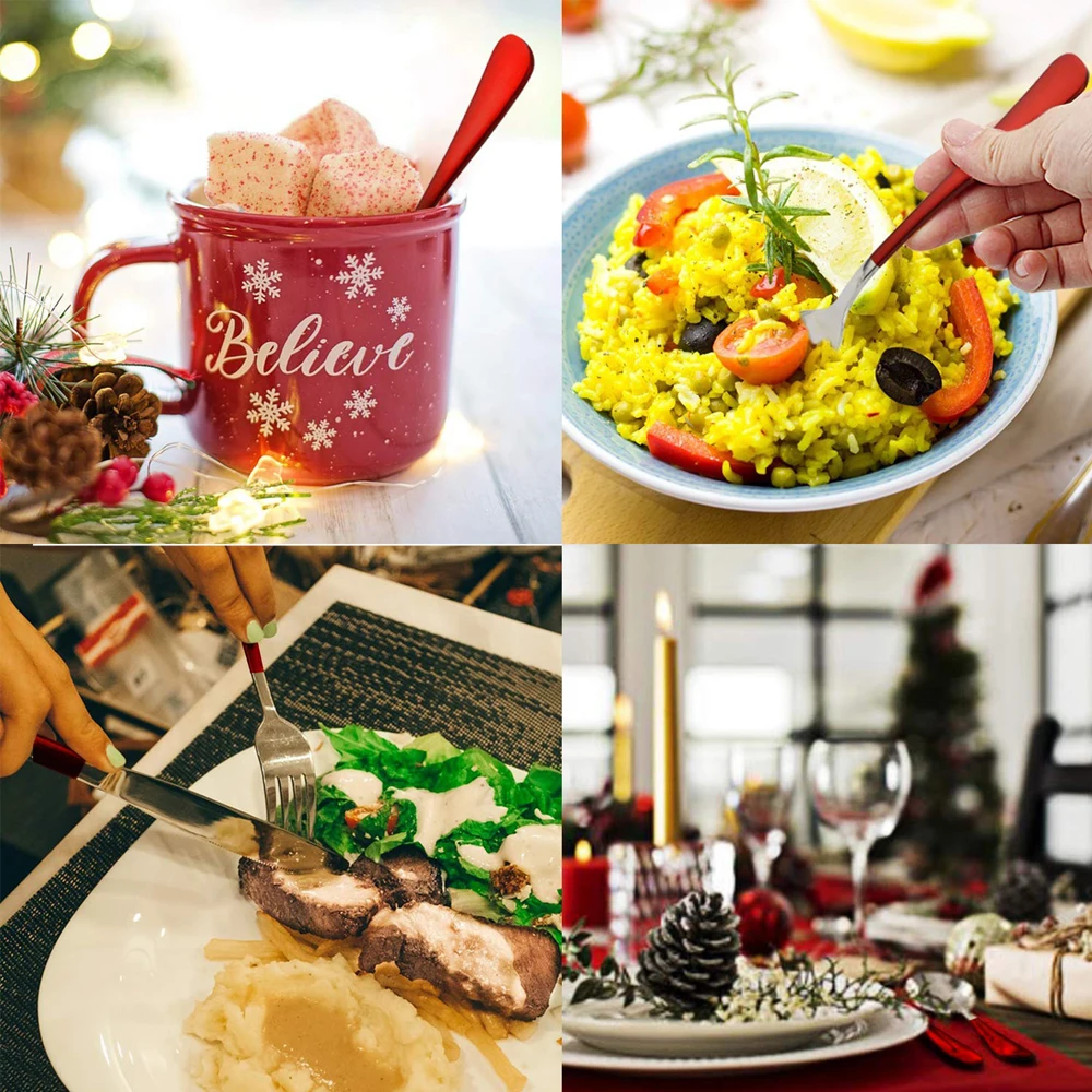 Набор столовых приборов 4 цветов столовая посуда из нержавеющей стали зеркальная