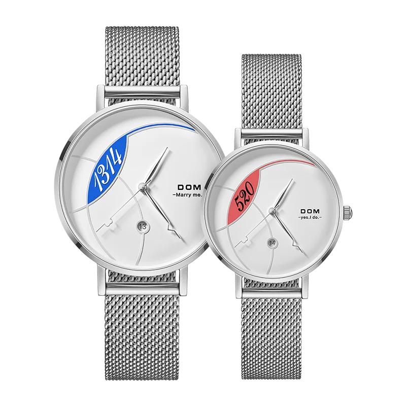 Женские кварцевые часы DOM Топ бренд роскошные повседневные с кожаным сетчатым