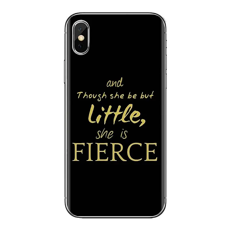 For Samsung Galaxy A3 A5 A7 A9 A8 Star A6 Plus 2018 2015 2016 2017 though she be but Little She Fierce Transparent Soft TPU Case |