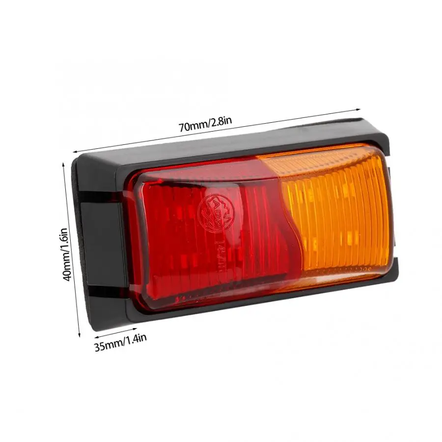 

2pcs 10-30V 0.12A 8-LED Truck Side Lamp Trailer Side Marker Indicators Light Signal Light