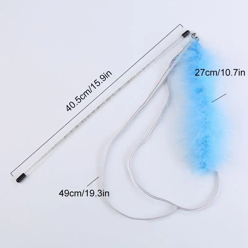 

Cat Teaser Toy Funny Faux Feather Toy Cat Interactive Playing Toy Cat Wand Toy Kitten Teasing Wand Training Toys Pet Product