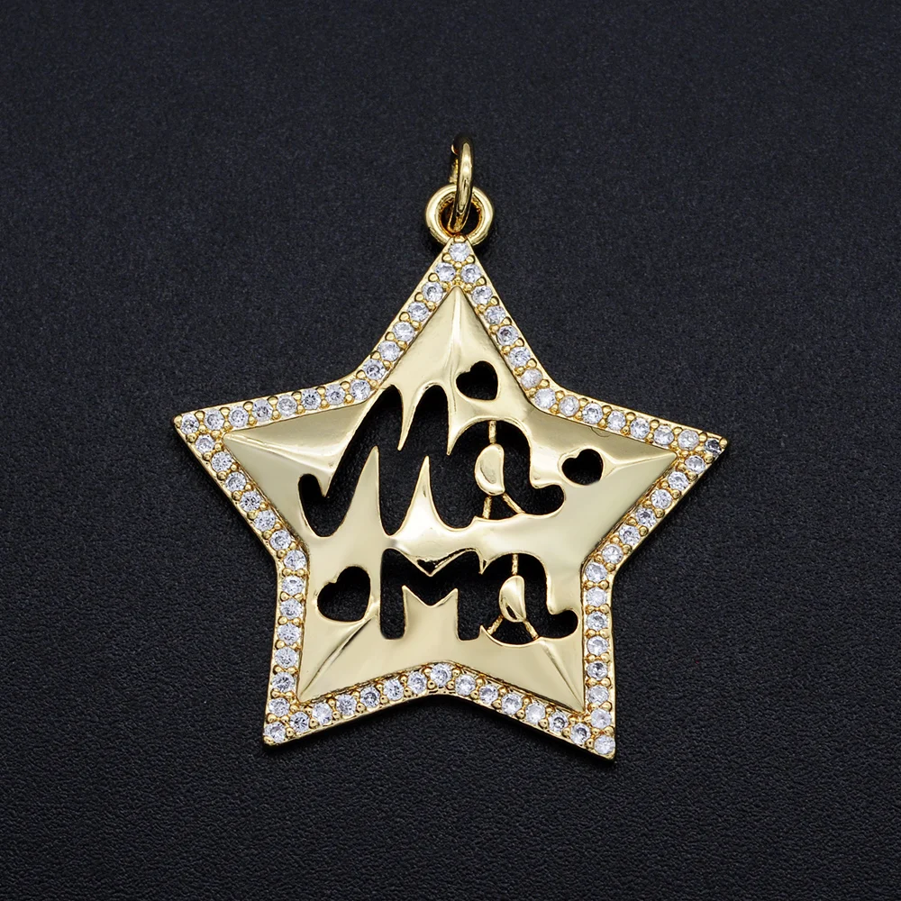 5 шт./лот 29x30 мм микро проложить CZ Мода Mama Star амулеты оптовая продажа 100% Медь