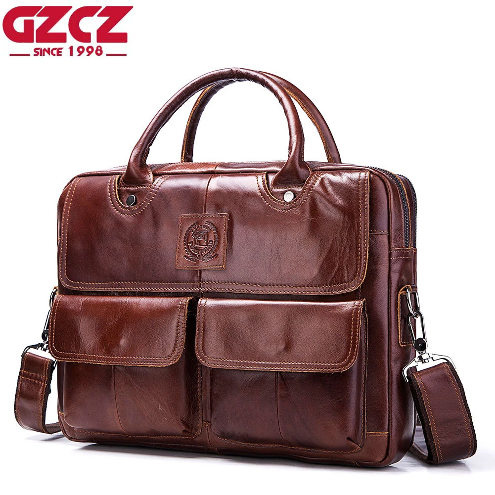 GZCZ сумка из натуральной кожи мужская кожаная портфель Новое поступление через