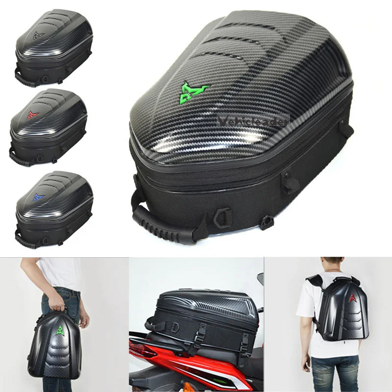 Motorcycle Tail Bag Waterproof Motorbike Rear Back Seat Bag Rider Moto Helmet Backpack Shoulder Bags High Capacity Handle Bags