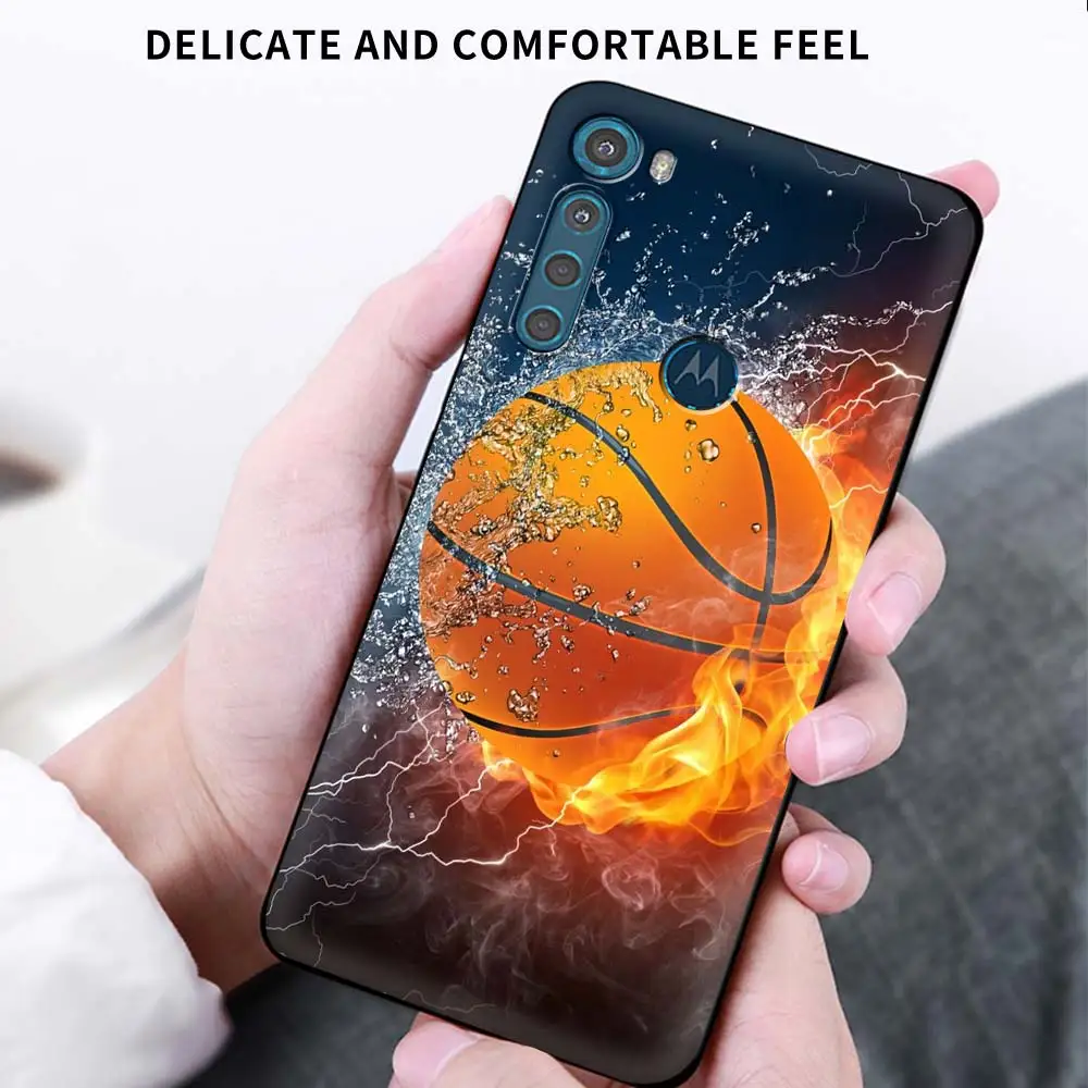 

Phone Cover For Motorola One Fusion G9 Play G8 Power Edge Plus E6s G Stylus Black Soft Mobile Case Basketball Basket