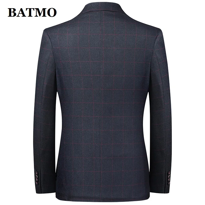 BATMO 2020 Новое поступление весенний Повседневный Серый блейзер в клетку для мужчин