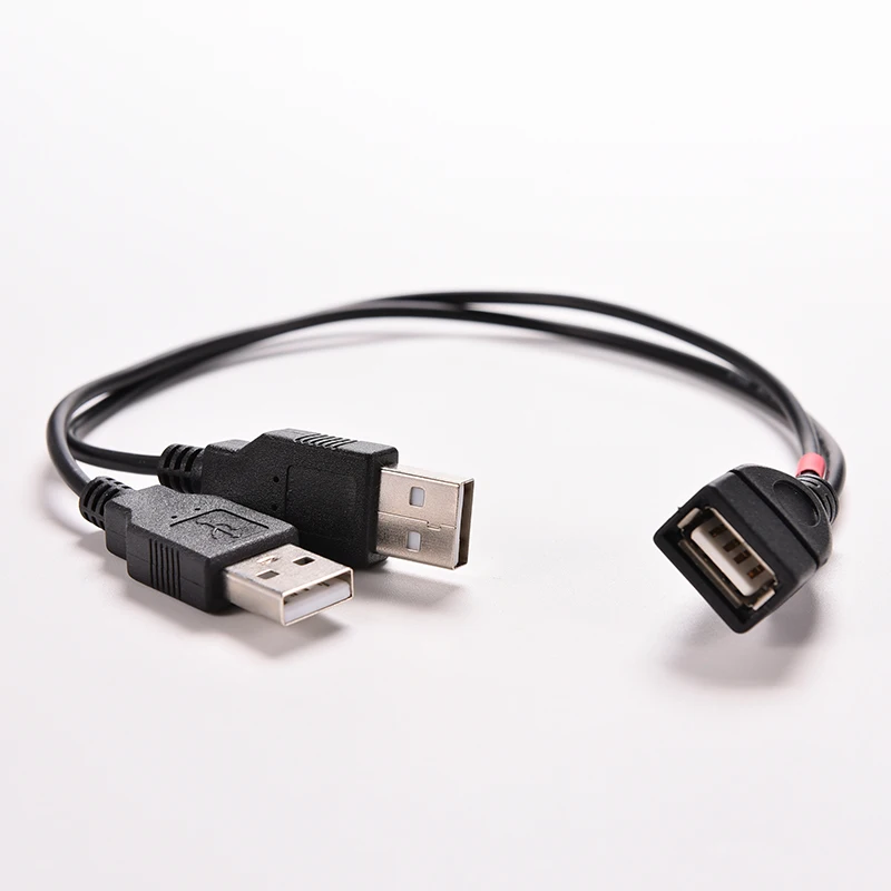 30 см USB Y сплиттер 2 0 1 Женский усилитель мощности для мужчин кабель зарядки данных