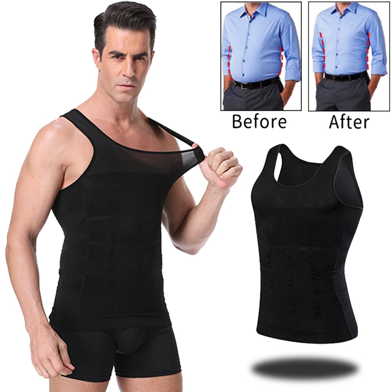 

Be-In-Shape Men's Slimming Vest Body Shaper Belly Control Posture Gynecomastia Compression Shirt Underwear Waist Trainer Corset