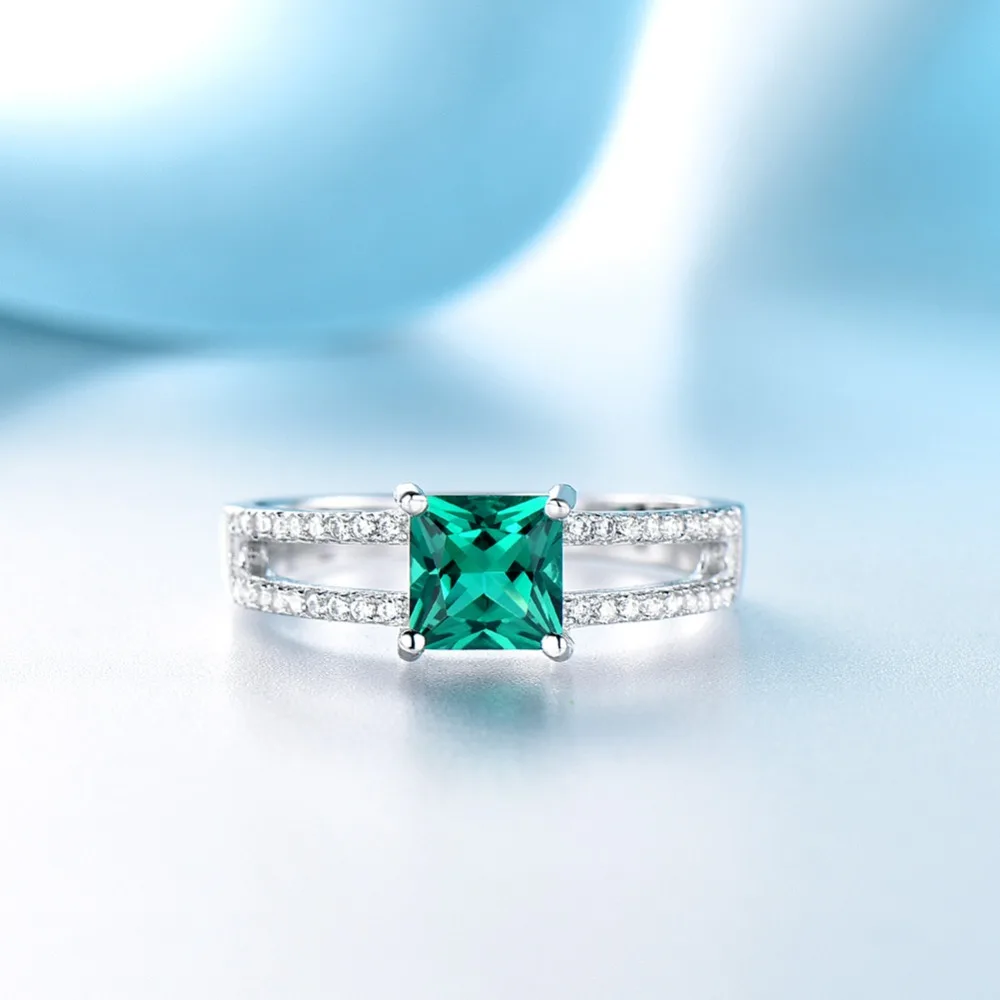 ORSA JEWELS новейшее чистое Стерлинговое Серебро 925 Стильное женское кольцо с квадратным вырезом юбилей Изумрудный камень кольцо ювелирные изделия VSR17
