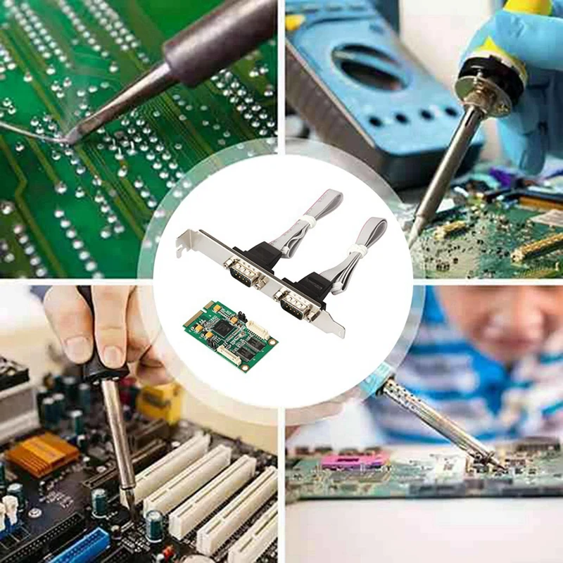 PCI Express 2 порта s Serial RS232 COM DB9 многопоследовательный порт последовательный карта