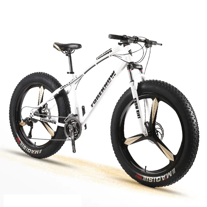 

Snow Bike Adult Men and Women Mountain Cross Country Wide Tire Speed Student Disc Brakes Shock Absorber Bicycle