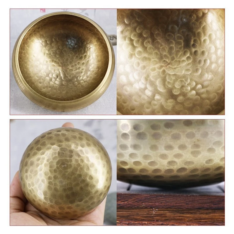 

Nepal Handmade Copper Buddha Tibet Bowl Ritual Music Therapy Chime Tibetan Singing Bowl Buddhist Practice Device 15cm