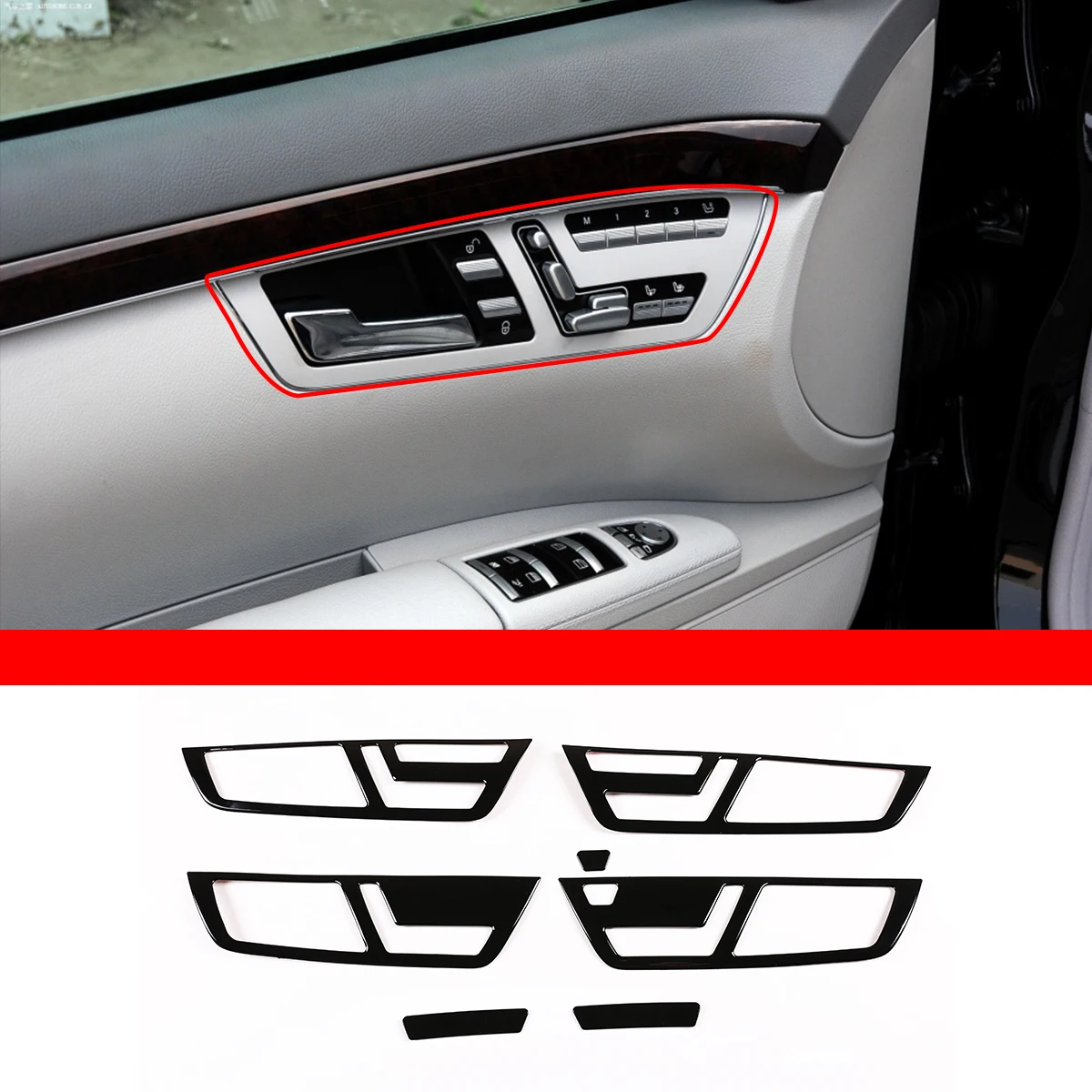

For 2008-2012 Mercedes-Benz S-Class w221 ABS car door handle decorative frame cover sticker car interior accessories
