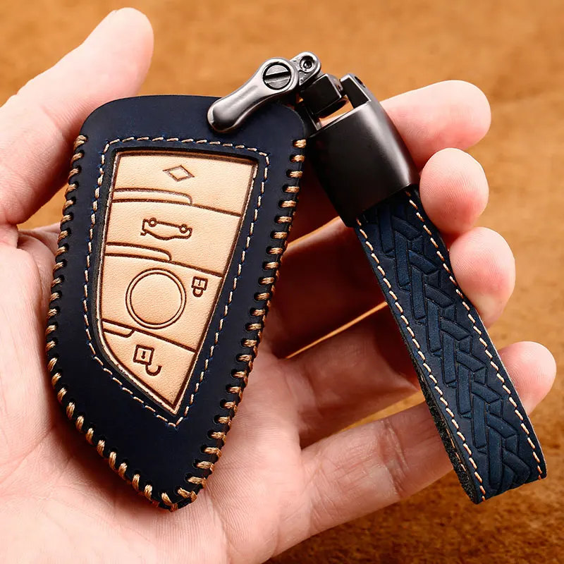 Автомобильный ручной работы кожаный ключевой чехол крышка цепи для BMW Возраст 1 2 3