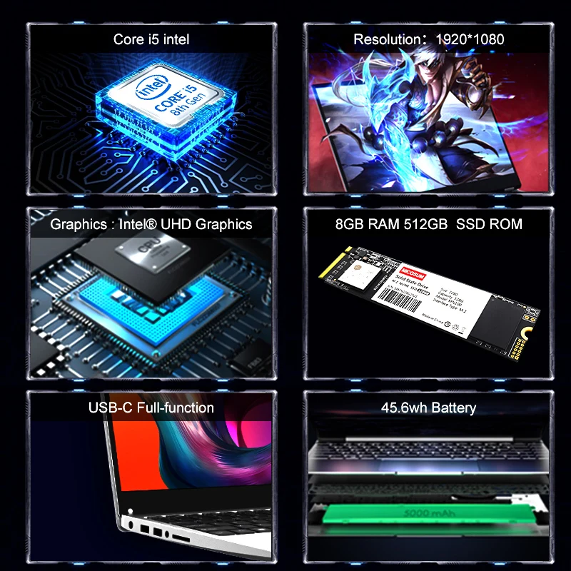 Ноутбук Intel Core I3/I5/I7/I9Win10 8 ГБ ОЗУ | Компьютеры и офис