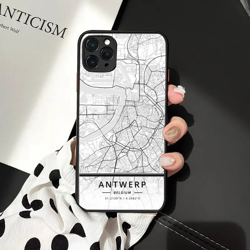 

London Country Sketch City Map Phone Cases matte transparent For iphone 7 8 11 12 plus mini x xs xr pro max cover