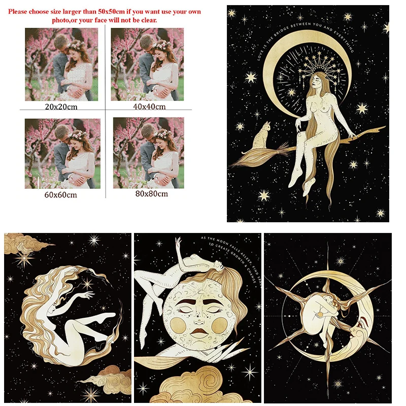 

Алмазная живопись «сделай сам», фигурка, Искусственная Луна, звезда, весы, гостиная, спальня, настенная мозаика, украшение для дома