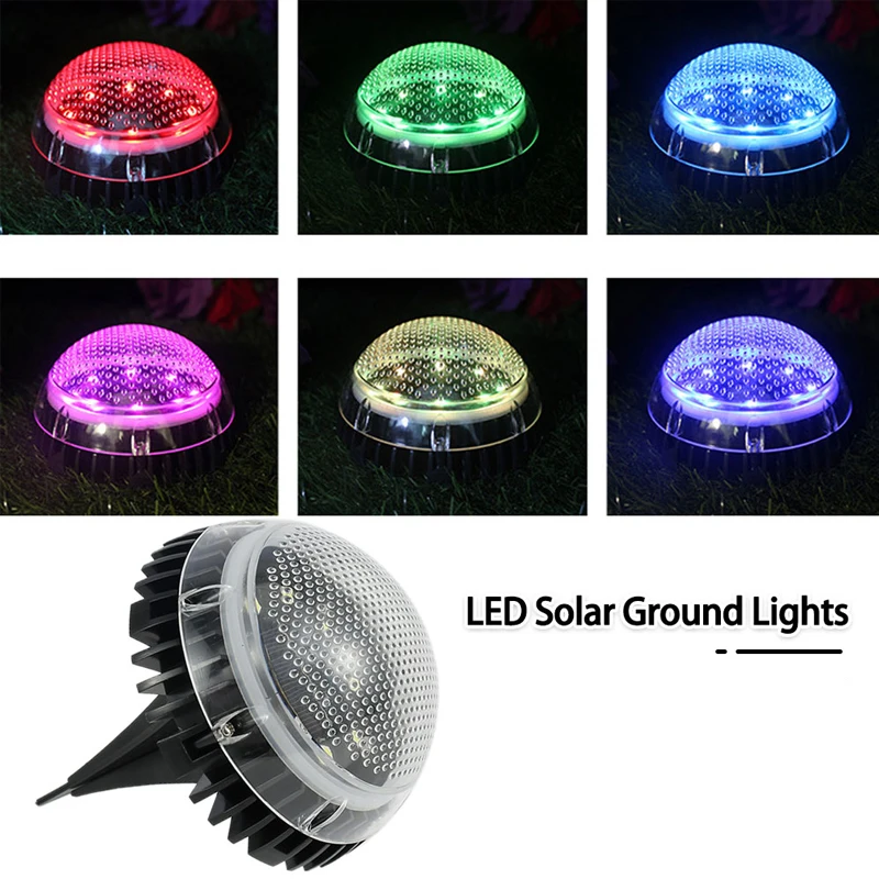 

8 pcs RGB Solar Garden Lights Solar Ground Lights Waterproof Light Underground Sensing Landscape Lights for Lawn Pathway