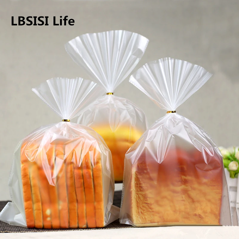 LBSISI Life 100 шт Мягкий матовый мешок для тостов хлеба пластиковая упаковка для еды упаковка для выпечки хлебобулочных изделий Рождественская вечеринка большие мешки для хлеба