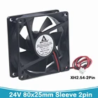 1 шт. Gdstime 8 см 80 мм x 80 мм x 25 мм 8025 DC 24 вольт 2-контактный компьютерный Бесщеточный Охлаждающий вентилятор