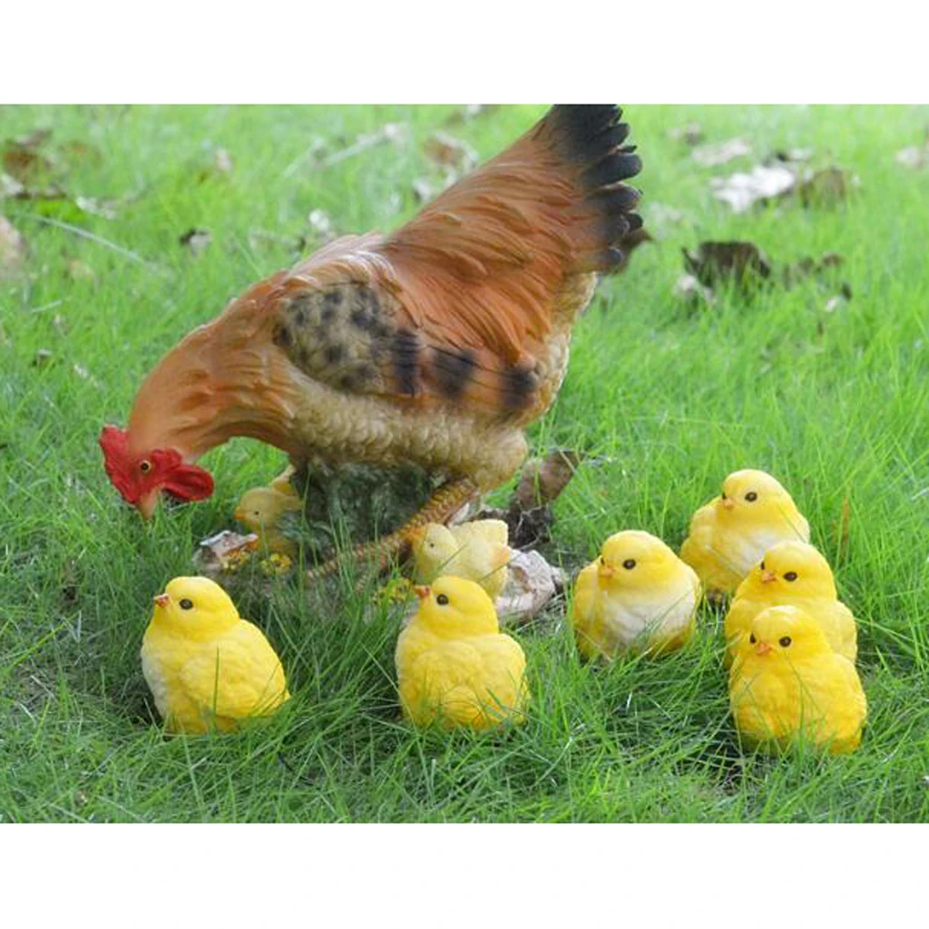 

Artificial Animals Standing Chicken Ornamen Creative Home Garden Decorative