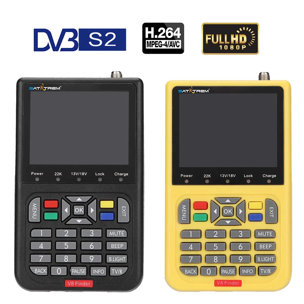 SATXTREM V8 Finder DVB S2 спутниковый Satfinder HEVC 265 Спутниковое метр детектор Full HD СБ PK freesat