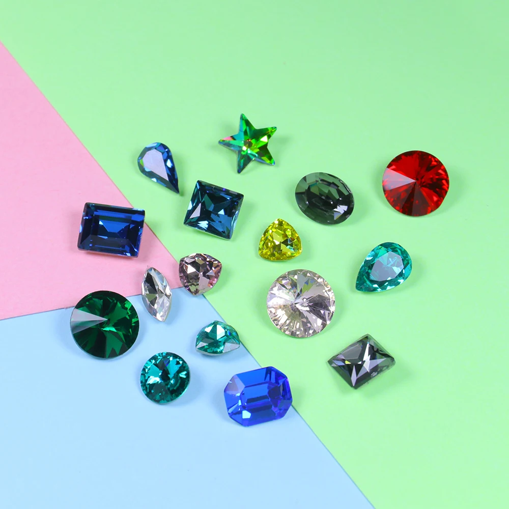 Случайная смесь цветов стеклянные хрустальные стразы Стразы для ногтей