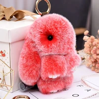 really rex car backpack accessories key chain rabbit fur bunny pendant frost color bunny decorative pendant s fashion gift