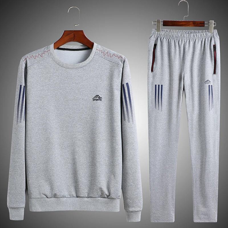 Размера плюс спортивный костюм для мужчин 4XL 5XL 6XL брендовый комплект из 2
