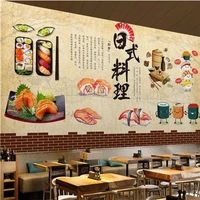 custom japanese cuisine sushi wall paper 3d sushi bar restaurant izakaya snack bar industrial decor mural wallpaper 3d
