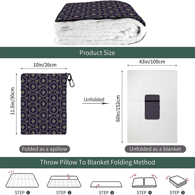 barato Retro Abelha Viagem Travesseiro Cobertor Dois-em-um Mochila Cinta E Compacto Avião Saco Cintura Suporte 60x43 Polegadas