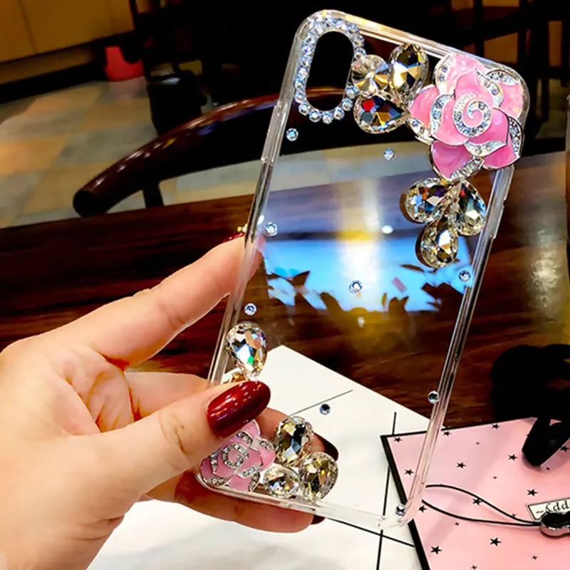 Модные алмазные чехлы со стразами для iPhone 11 pro max 12 Mini 6S 6 7 8 Plus X XR XS MAX акриловый