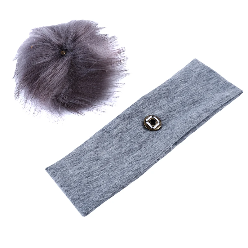 

2020 new Children Pompoms Headband Girls Winter Cotton Elastic Hair Bands Turban For Kids Ball Hair Accessories girls