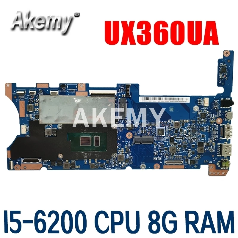 

Akemy UX360UA Motherboard For ASUS UX360UAK UX360UA UX360U 90NB0C00-R00010 Laotop Mainboard with I5-6200U/I5-6198U CPU 8G RAM