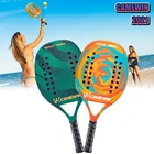 Взрослые Профессиональные полностью карбоновые ракетки для бадминтона, Пляжная ракетка для тенниса, ракетка из мягкого ЭВА, с сумкой