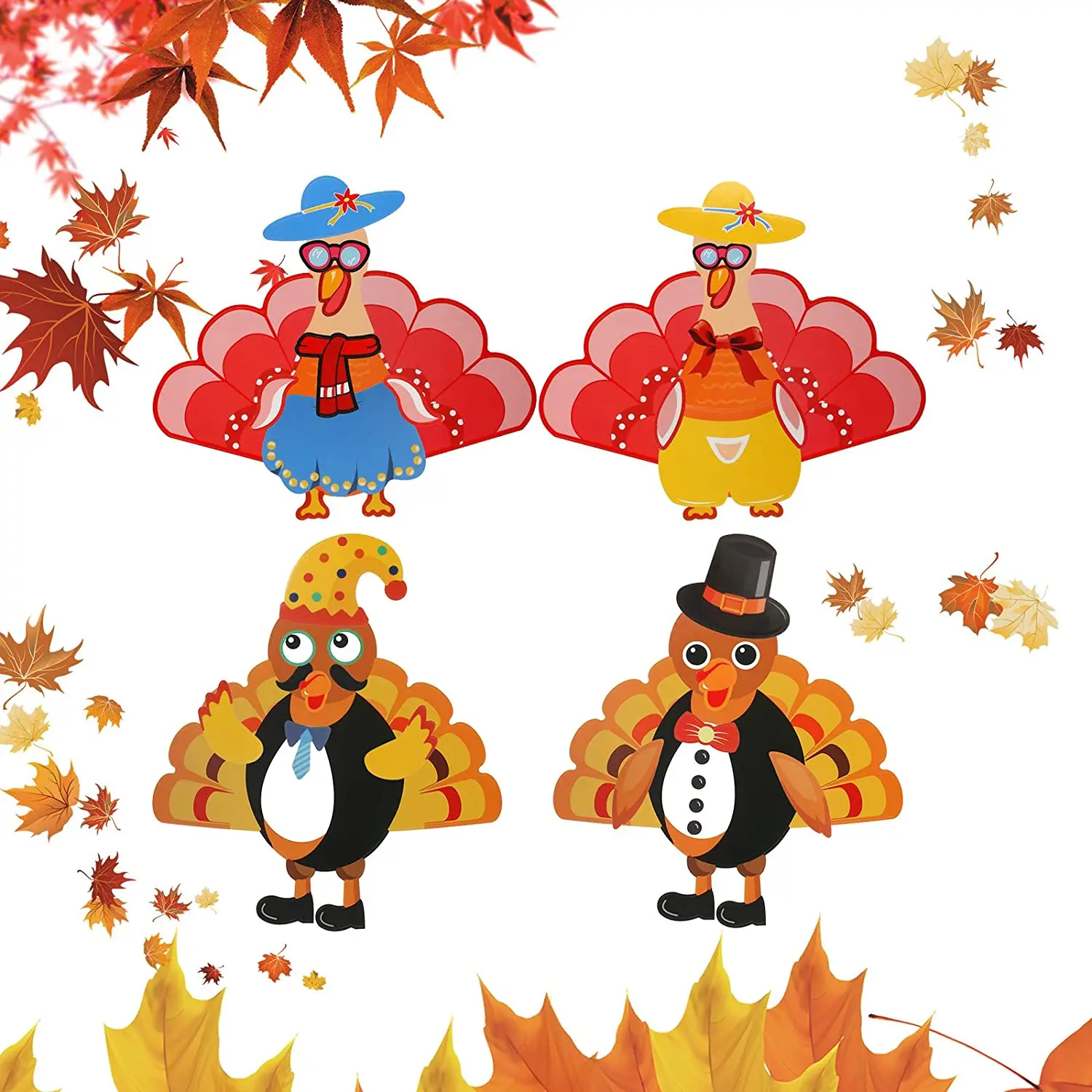 METABLE 20 sheet Make-A-Turkey Stickers Thanksgiving DIY Sticker for Kids Party Favors Autumn Fall Harvest Crafts(2 Designs) | Дом и сад
