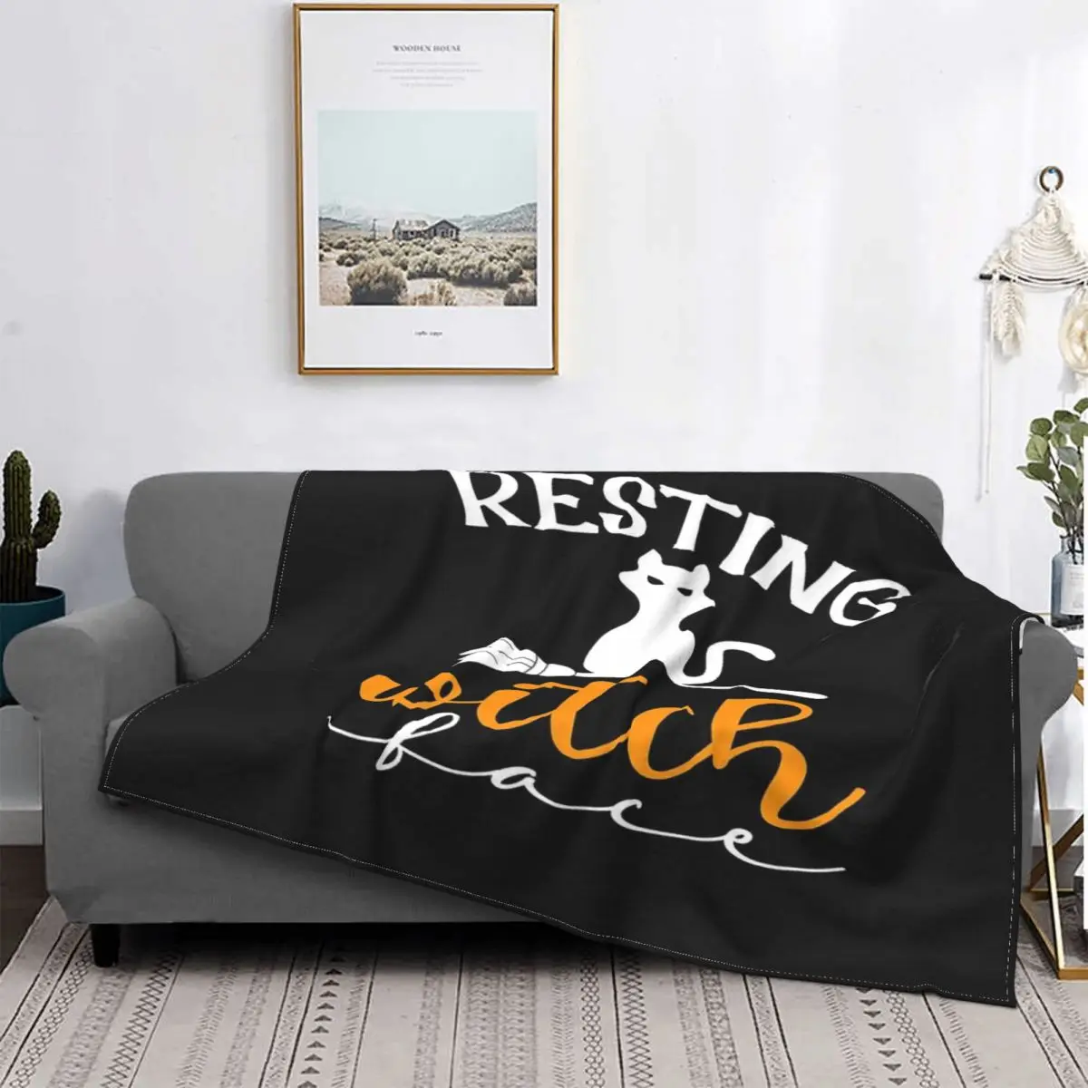 

Manta de descanso con cara de bruja, colcha a cuadros para cama, sofá, cama, toalla, manta térmica, toalla de playa de lujo