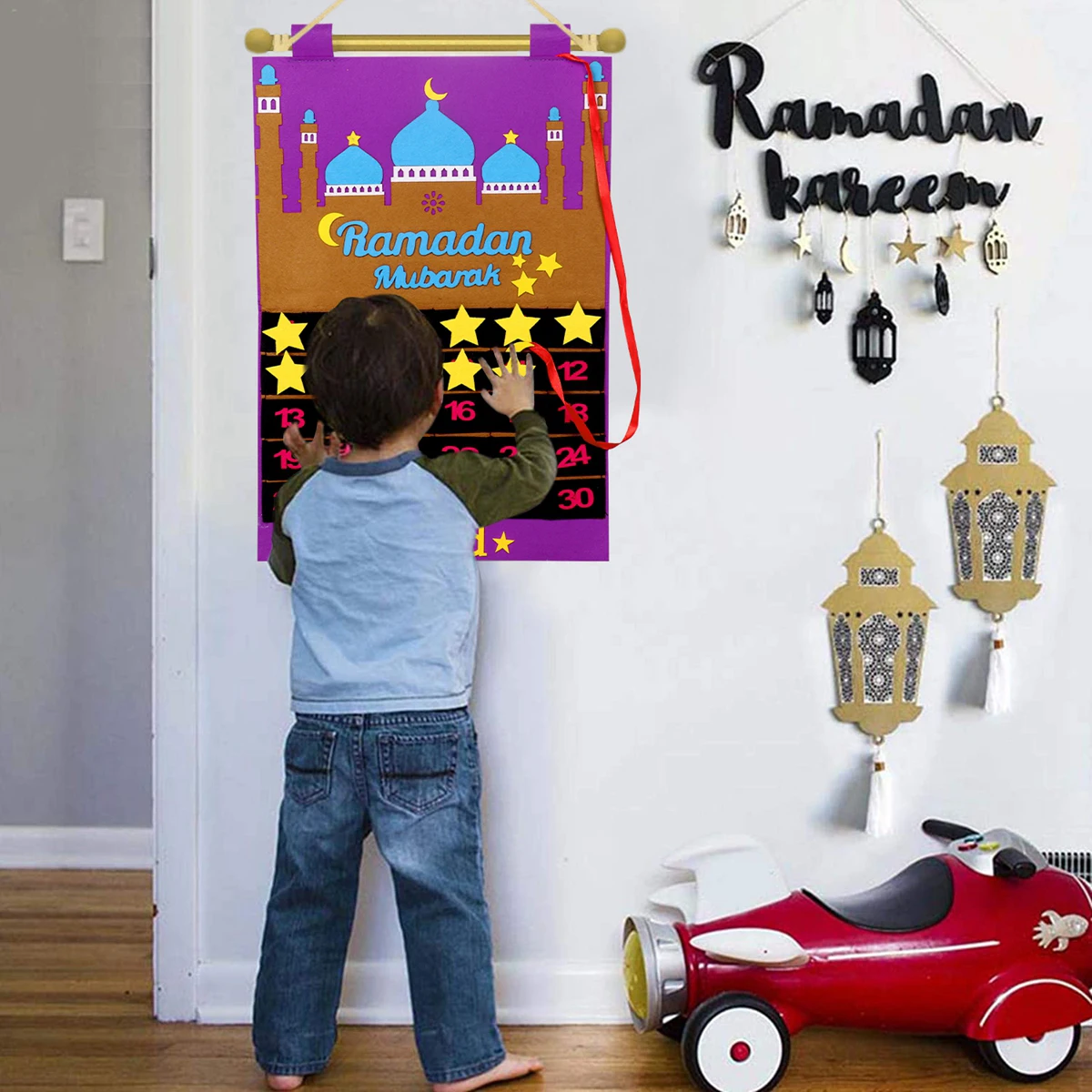 

FENGRISE Eid Mubarak Felt Advent Calendar Ramadan Decoration Islam Muslim Party Decor Eid Al Adha Ramadan And Eid Ramadan Kareem