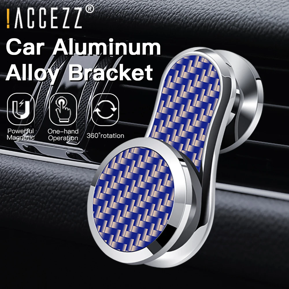 

!ACCEZZ 360 Rotatable Magnetic Car Phone Holder Air Vent Mount For Phones Universal For iPhone 12 13 Samsung Xiaomi Magnet Stand