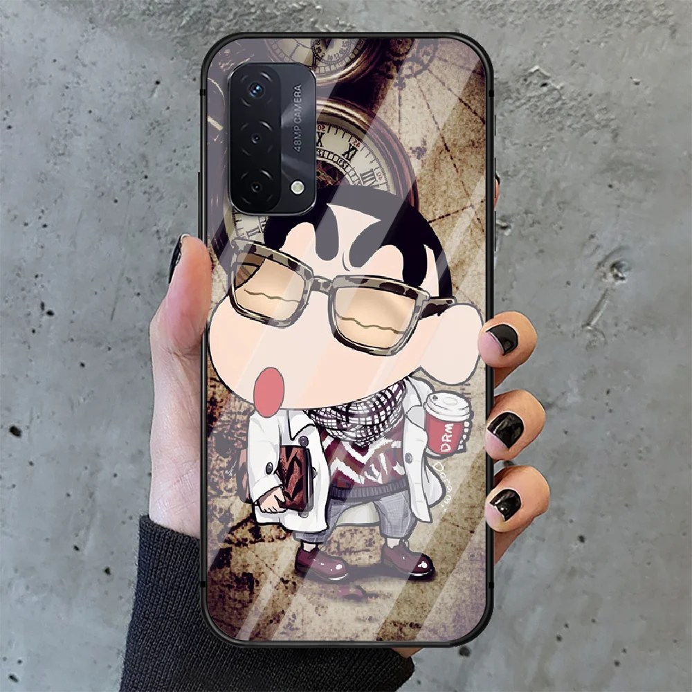 

Crayon Shin-chan Phone Tempered Glass Case Cover For oppo realme find a x c xt gt 2 53 3 6 7 50 11 i Pro 4g 5g