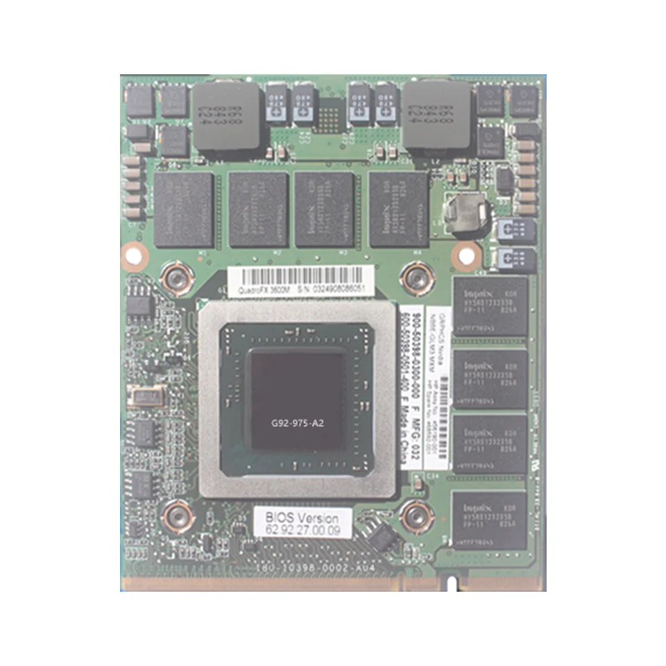 Видеокарта Quadro FX3600M FX 3600M GDDR3 512 МБ G92 975 A2 для HP Compaq 8710W Dell M15X M17X IBM Thinkpad W700