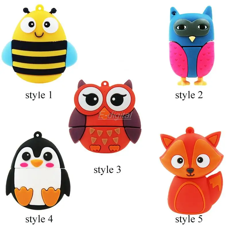 Милый пингвин лиса флеш-накопитель с мультяшным рисунком usb 64 ГБ 32 u-диск