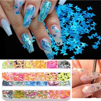 manicure diy art manicure tool nail decoration 12 gridsbox nail sequins 3d glitter nail decoration butterfly