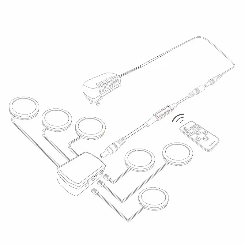 remote control led under cabinet light 12v 3w dimmable puck lamp kit home kitchen showcase wardrobe cupboard night light free global shipping